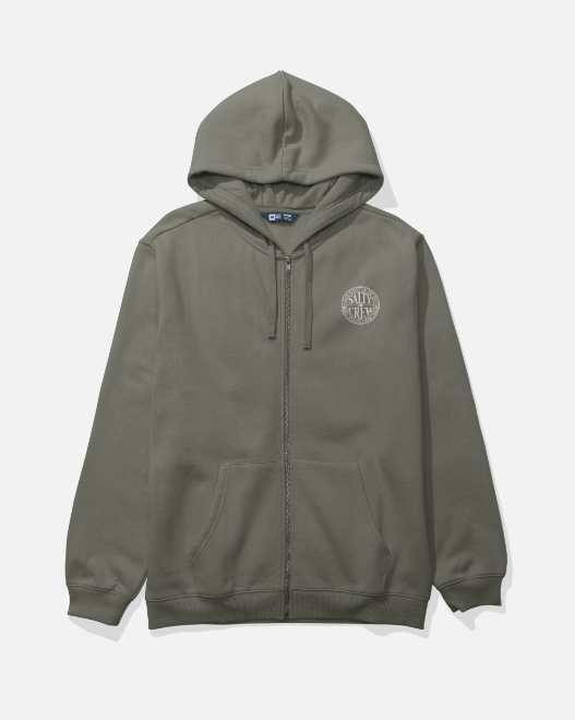Salty Crew Global Zip Hoodie - Dusty Olive