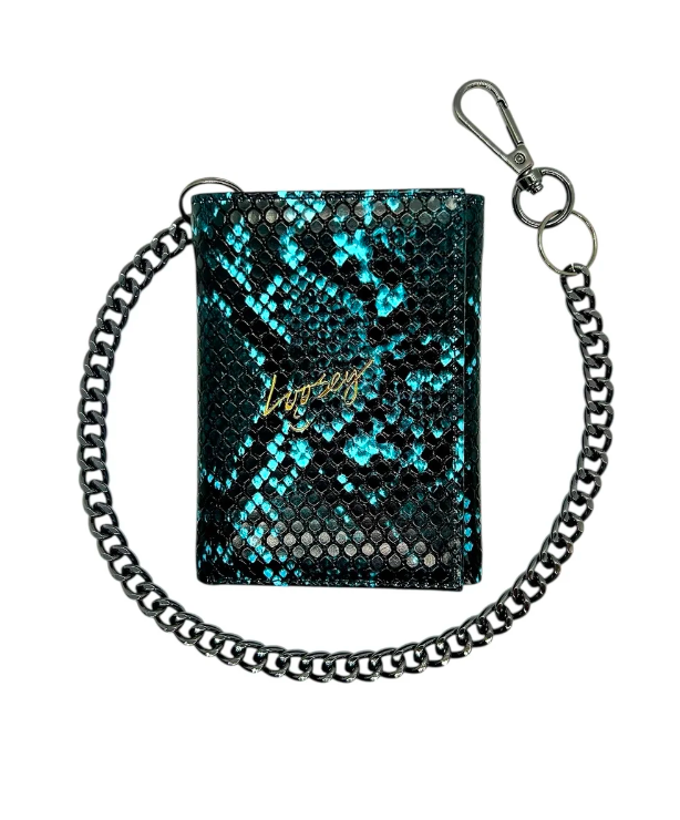 Loosey Loves You Snake Skin Chain Gang Wallet - Blue