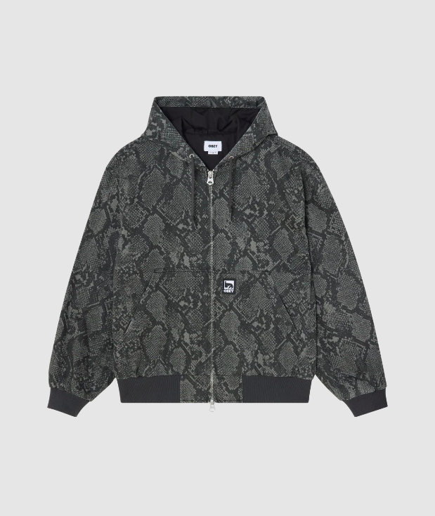obey Glen Zip Up Jacket - Grey Snake