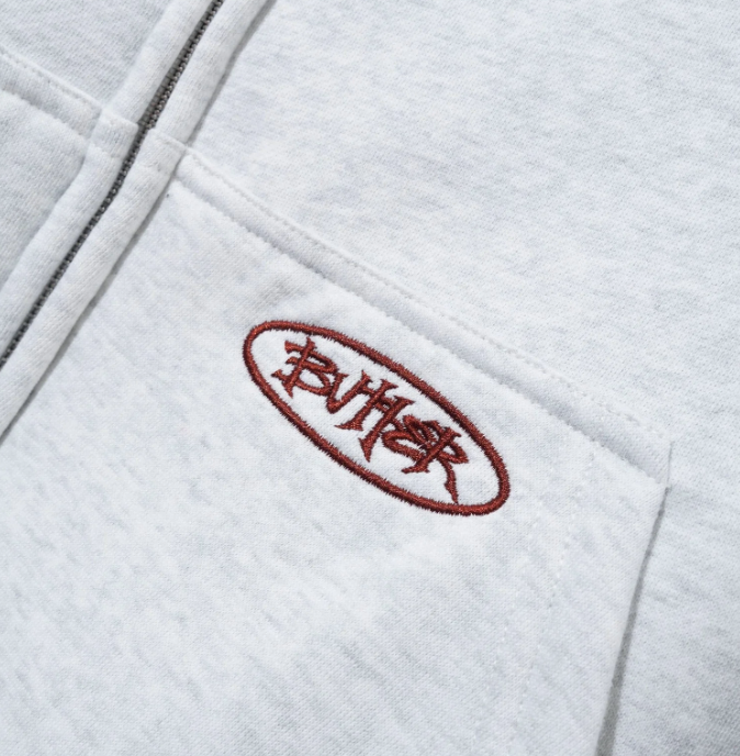 Butter Goods Plaid Lined Zip-Thru Hoodie - Ash