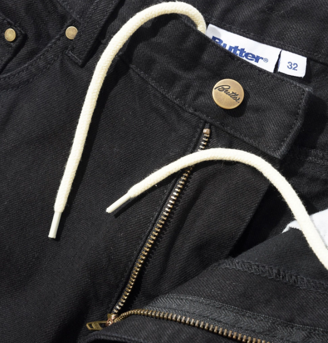 Butter Goods Wide Cut Denim Pants - Flat Black