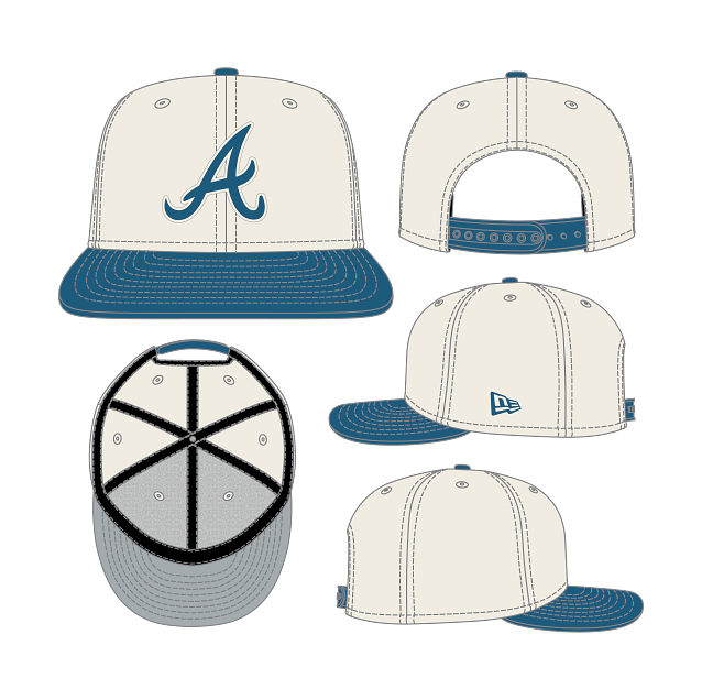 New Era Cap 9Fifty Snapback -  MLB Braves Cream