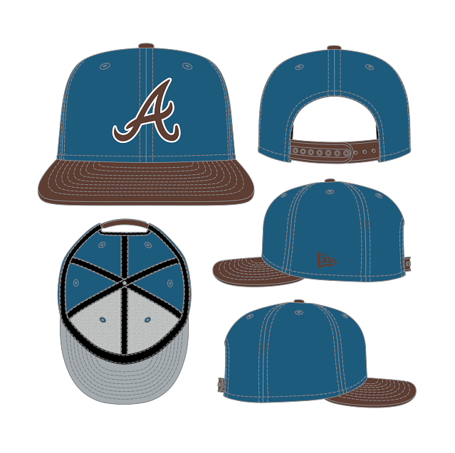 New Era Cap 9Fifty Snapback -  MLB Braves Blue Brown