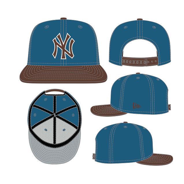 New Era Cap 9Fifty Snapback -  MLB Yankees Blue brown