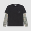 Obey Post 2Fer Thermal Knit Longsleeve - Dusty Black Limo