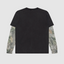 Obey Post 2Fer Thermal Knit Longsleeve - Dusty Black Limo