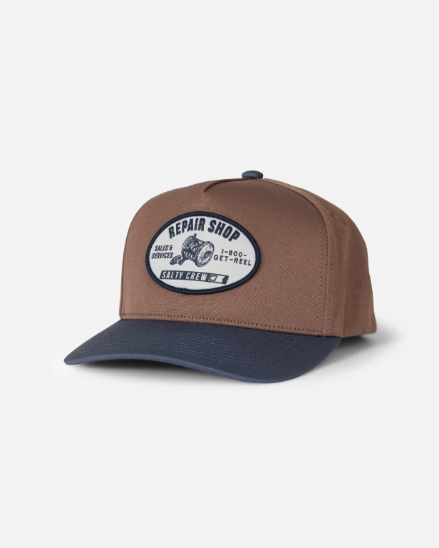 Salty Crew Reel Repair Snapback - Brown Navy