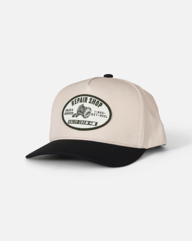 Salty Crew Reel Repair Snapback - Off White Black