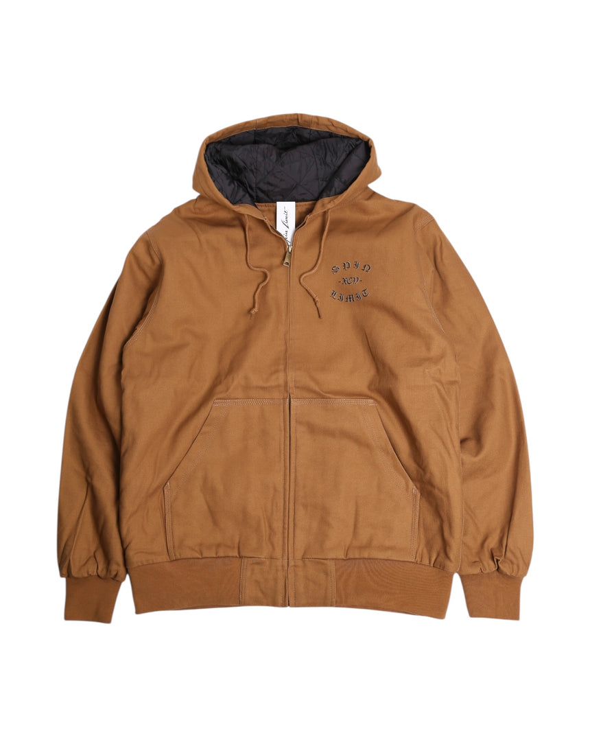 Spin Limit Fraktur Logo Work Jacket - Duck Brown
