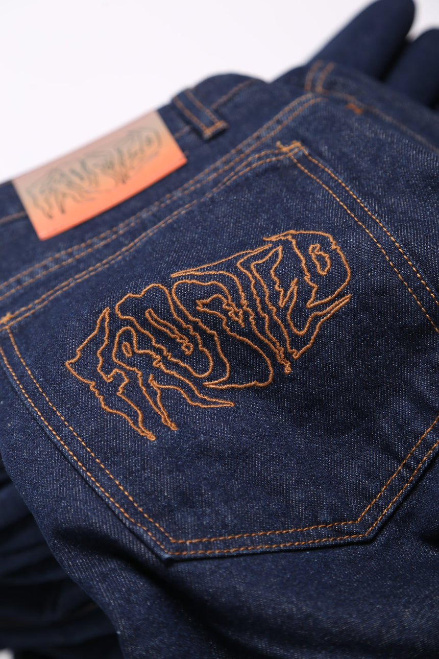 Frosted Classic Wavy Jeans Pants - Selvedge Blue