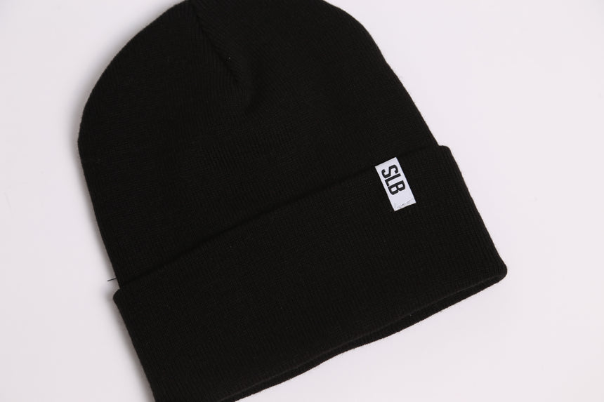 Spin Limit Patch Tight Knit Beanie - Black
