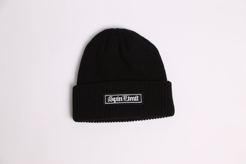Spin Limit Times Patch Loose Knit Beanie - Black