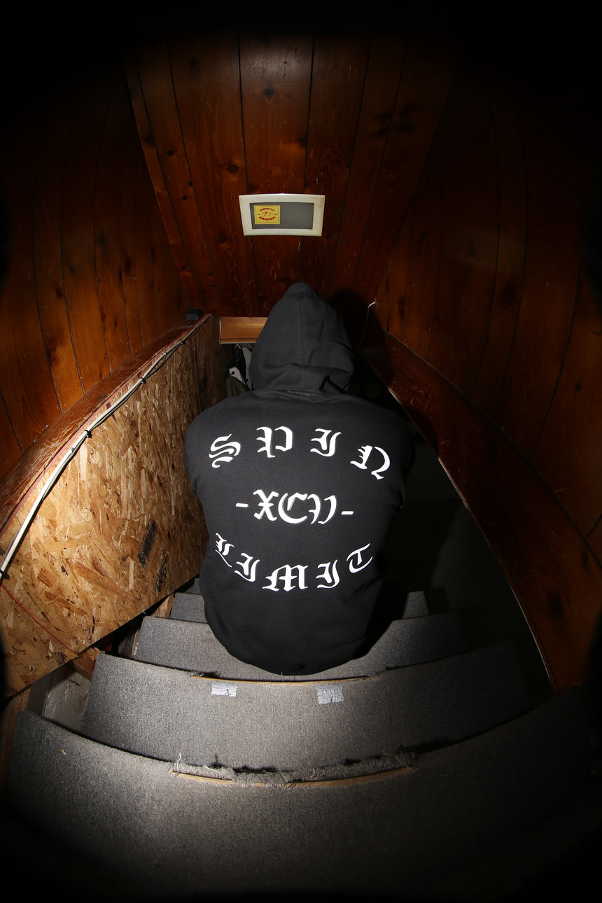 Spin Limit Fraktur Logo Hoodie - Black