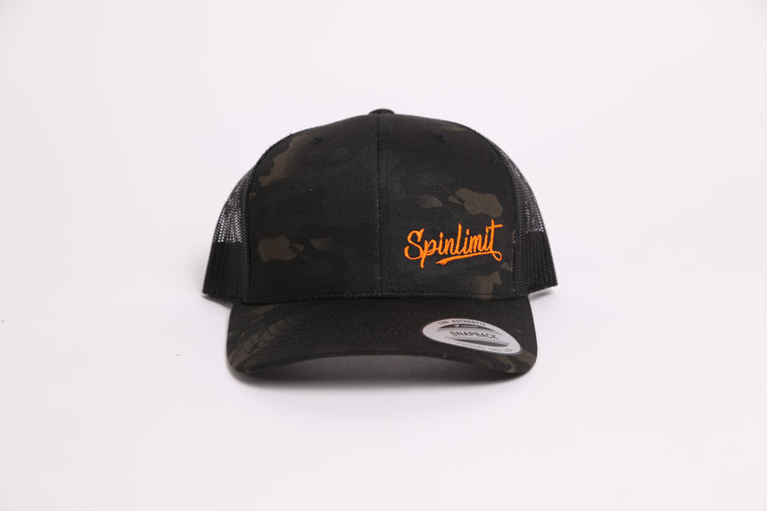 Spin Limit Baseball Logo Retro Hat - Black Camo
