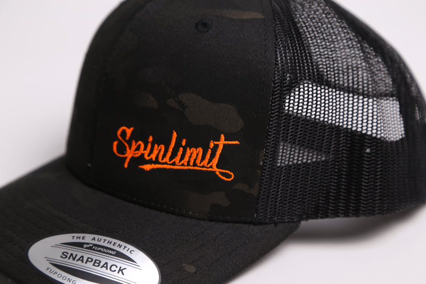 Spin Limit Baseball Logo Retro Hat - Black Camo