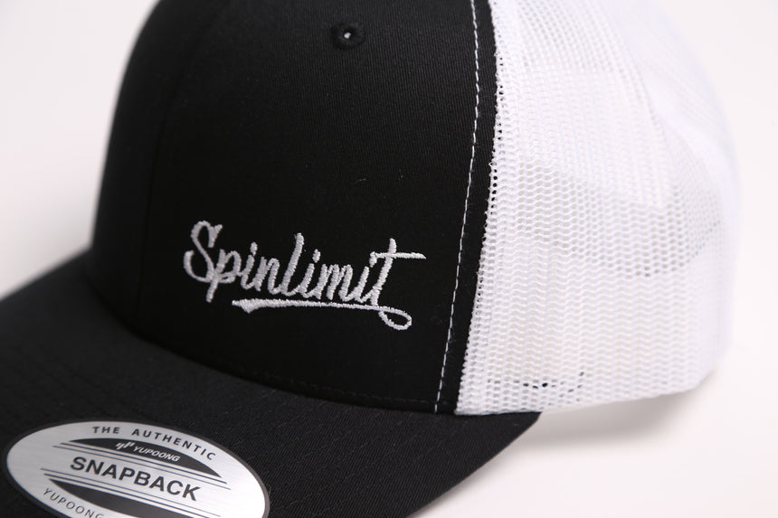 Spin Limit Baseball Logo Retro Hat - Black White