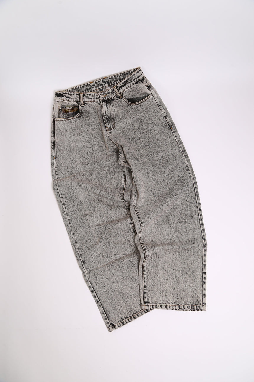 Spin Limit Fraktur Baggy Jeans - Acid Wash