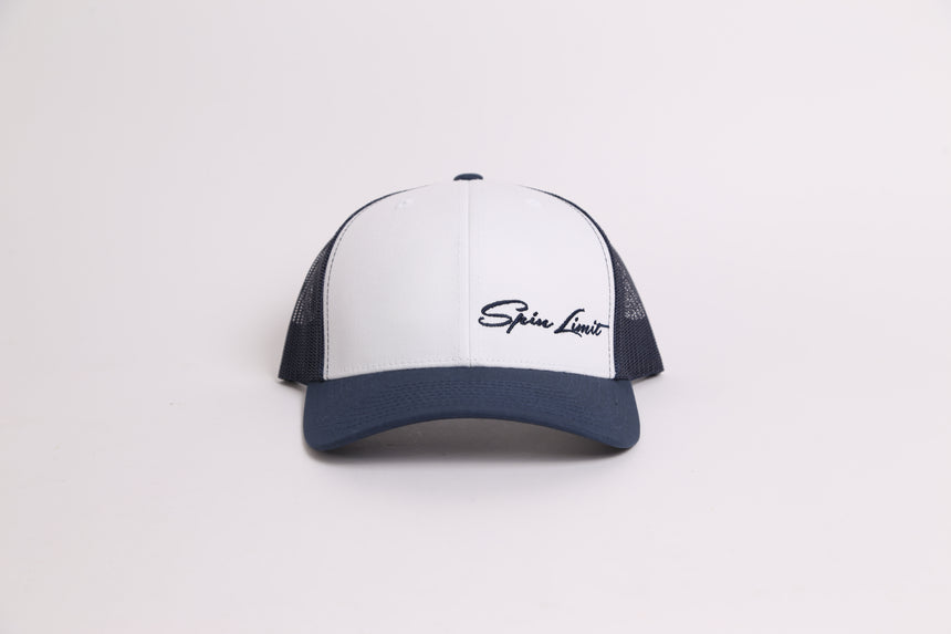 Spin Limit Signature Retro Hat - White Navy
