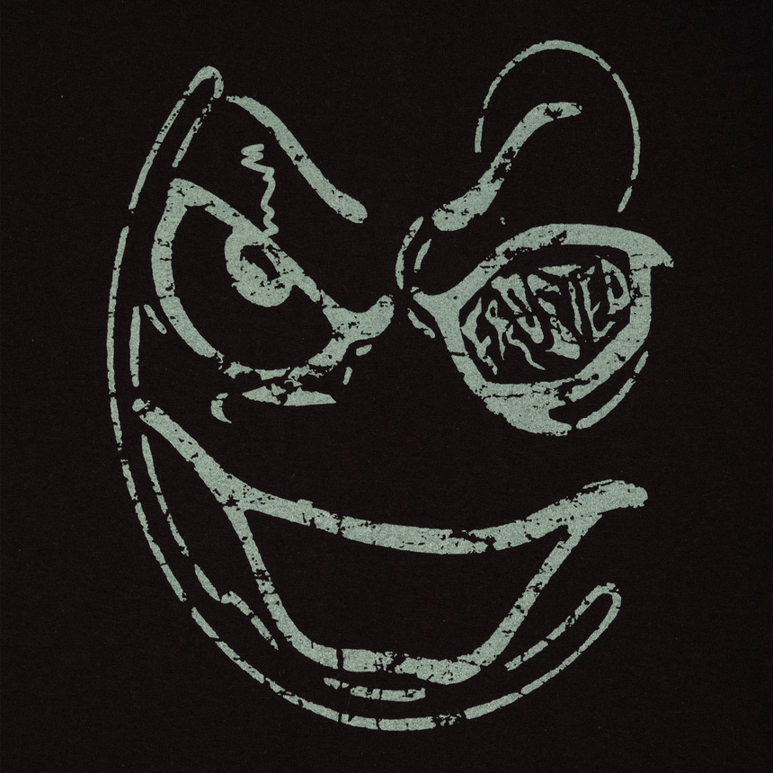 Frosted Smiley Boxy Tee - Black
