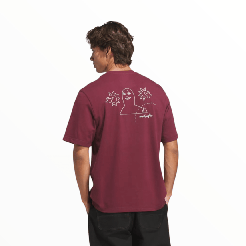 Adidas x Mark Gonzales Not Amused Tee - Burgundy - Spin Limit Boardshop