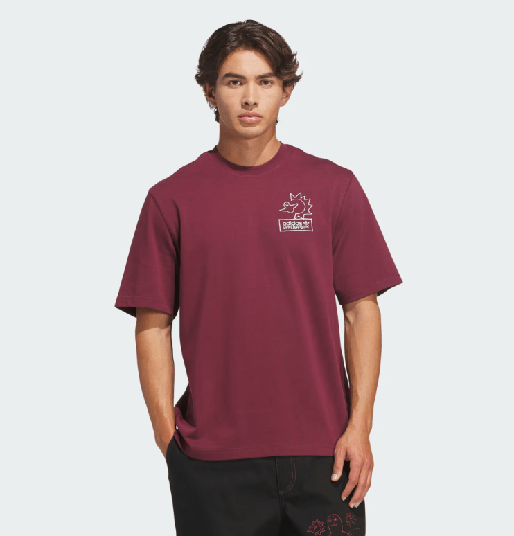 Adidas x Mark Gonzales Not Amused Tee - Burgundy - Spin Limit Boardshop