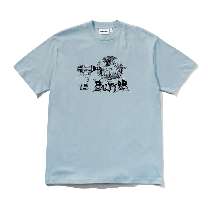Butter Drill Tee - Grey Blue - Spin Limit Boardshop