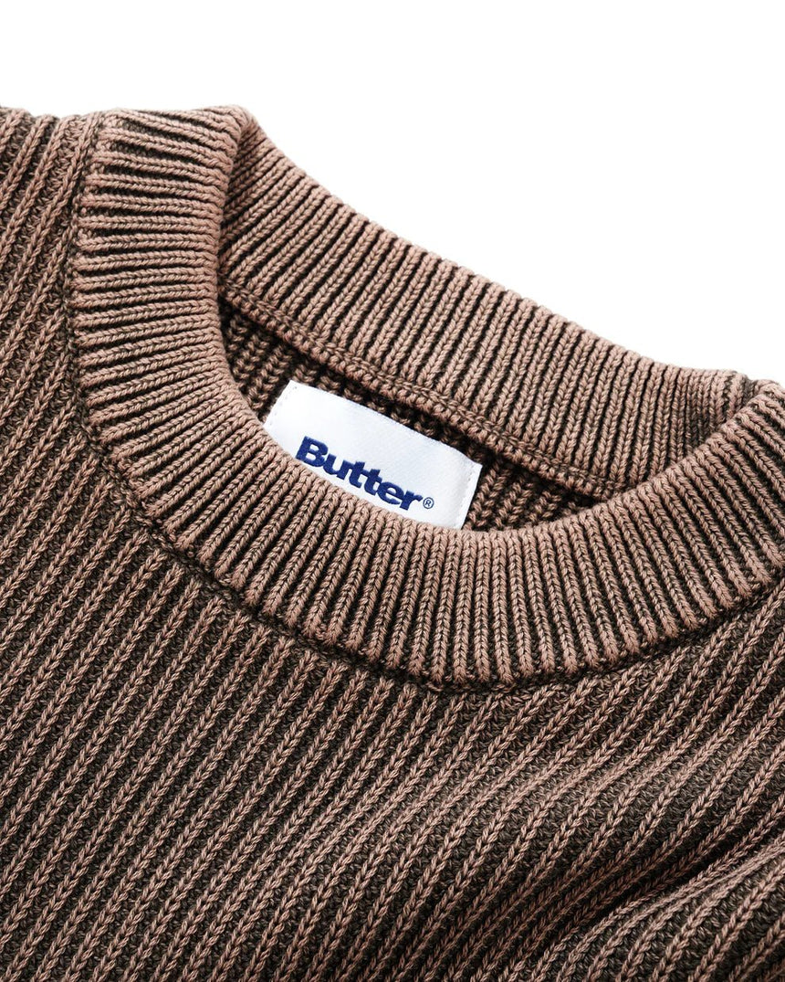 Butter Goods Bleach Knit Sweater - Brown - Spin Limit Boardshop