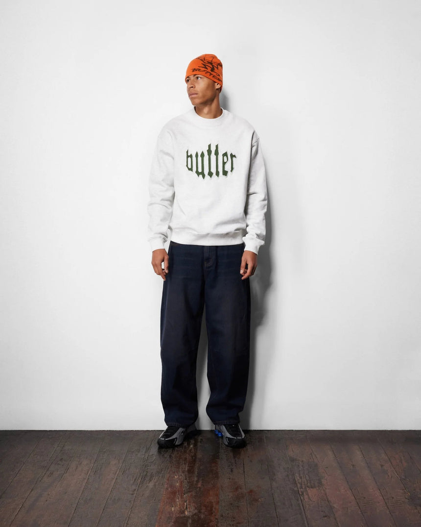 Butter Goods Cut Out Applique Crewneck - Ash - Spin Limit Boardshop