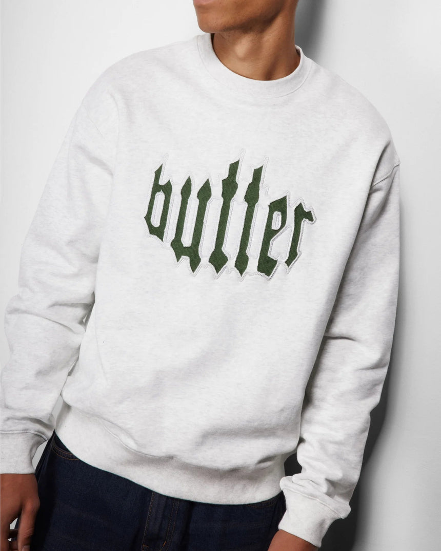 Butter Goods Cut Out Applique Crewneck - Ash - Spin Limit Boardshop