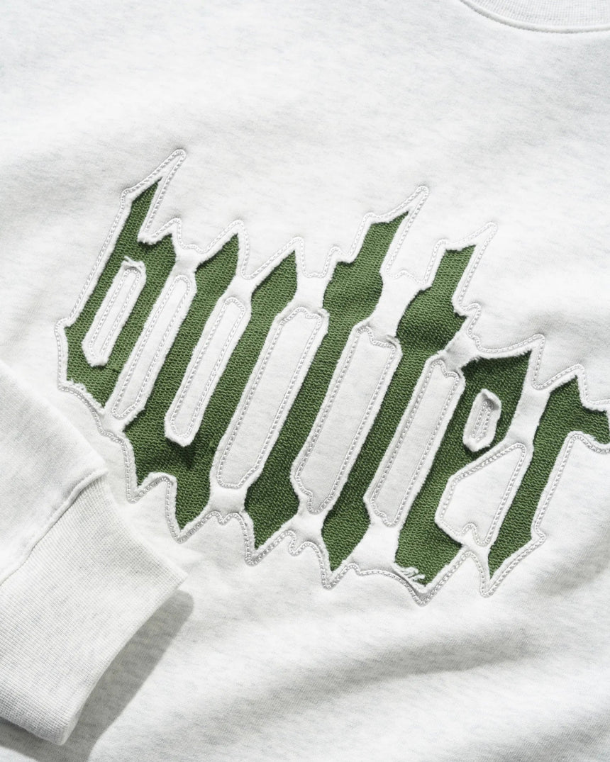 Butter Goods Cut Out Applique Crewneck - Ash - Spin Limit Boardshop