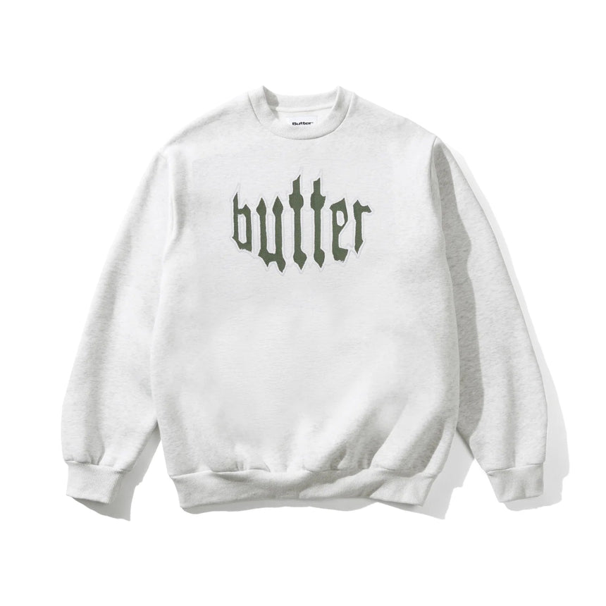Butter Goods Cut Out Applique Crewneck - Ash - Spin Limit Boardshop