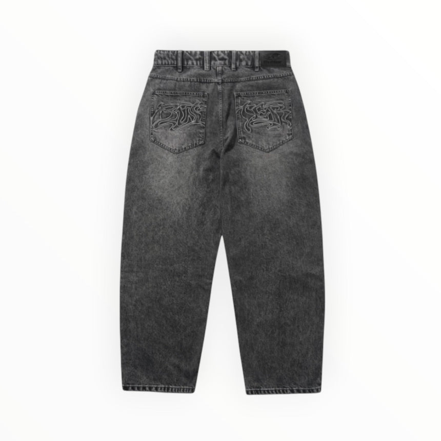 Butter Goods Drummer Baggy Denim Jeans - Streakly Black - Spin Limit Boardshop