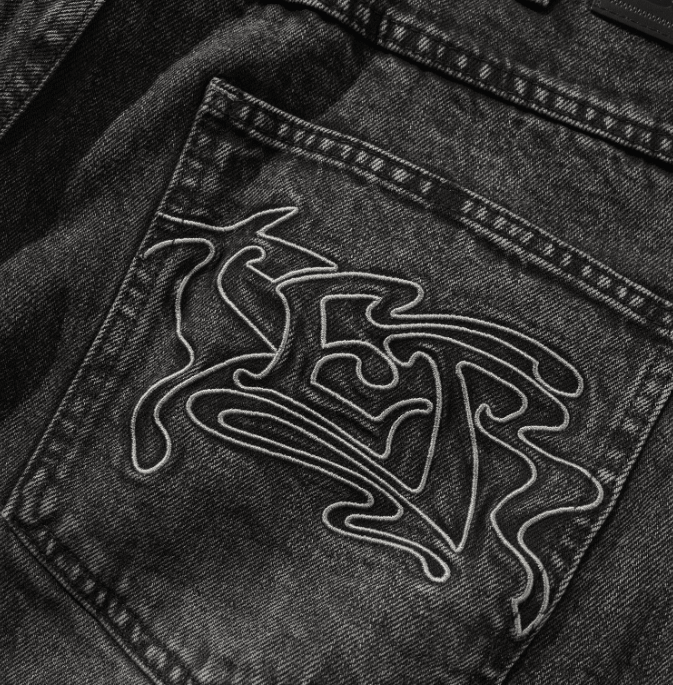Butter Goods Drummer Baggy Denim Jeans - Streakly Black - Spin Limit Boardshop