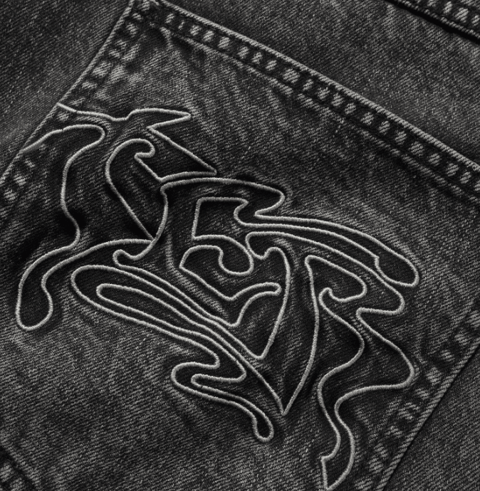 Butter Goods Drummer Baggy Denim Shorts - Streakly Black - Spin Limit Boardshop