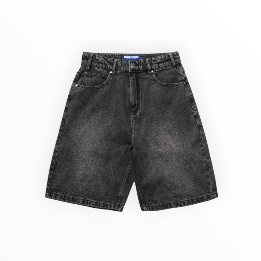 Butter Goods Drummer Baggy Denim Shorts - Streakly Black - Spin Limit Boardshop