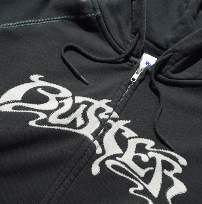 Butter Goods Drummer Zip - Thru Hoodie - Washed Black - Spin Limit Boardshop