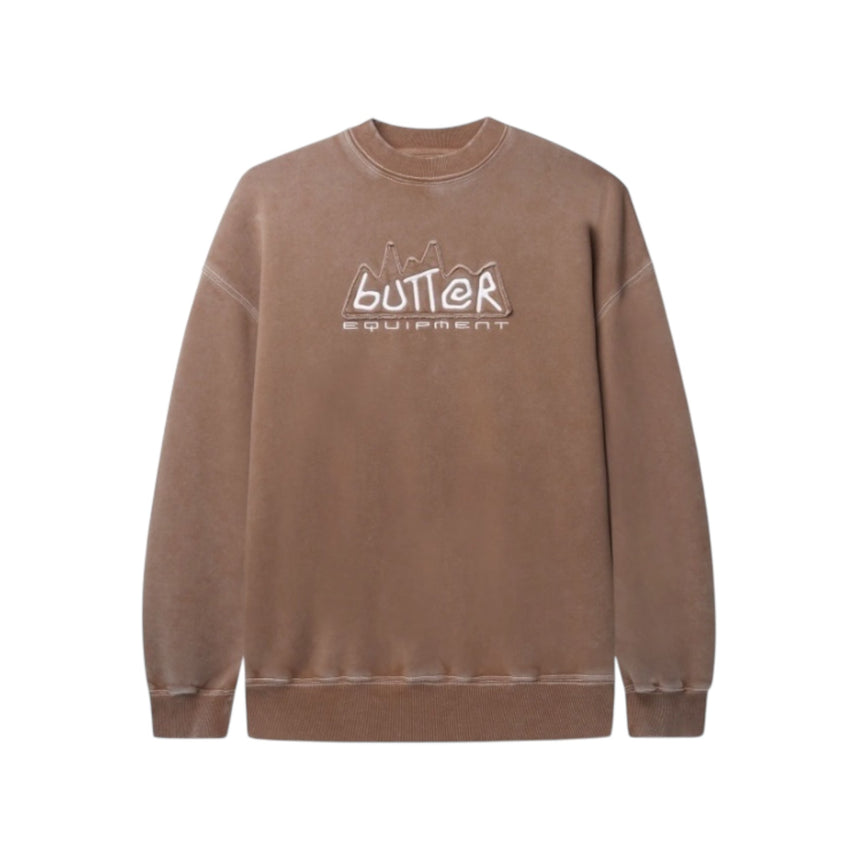 Butter Goods Equipement Applique Crew - Washed Brown - Spin Limit Boardshop