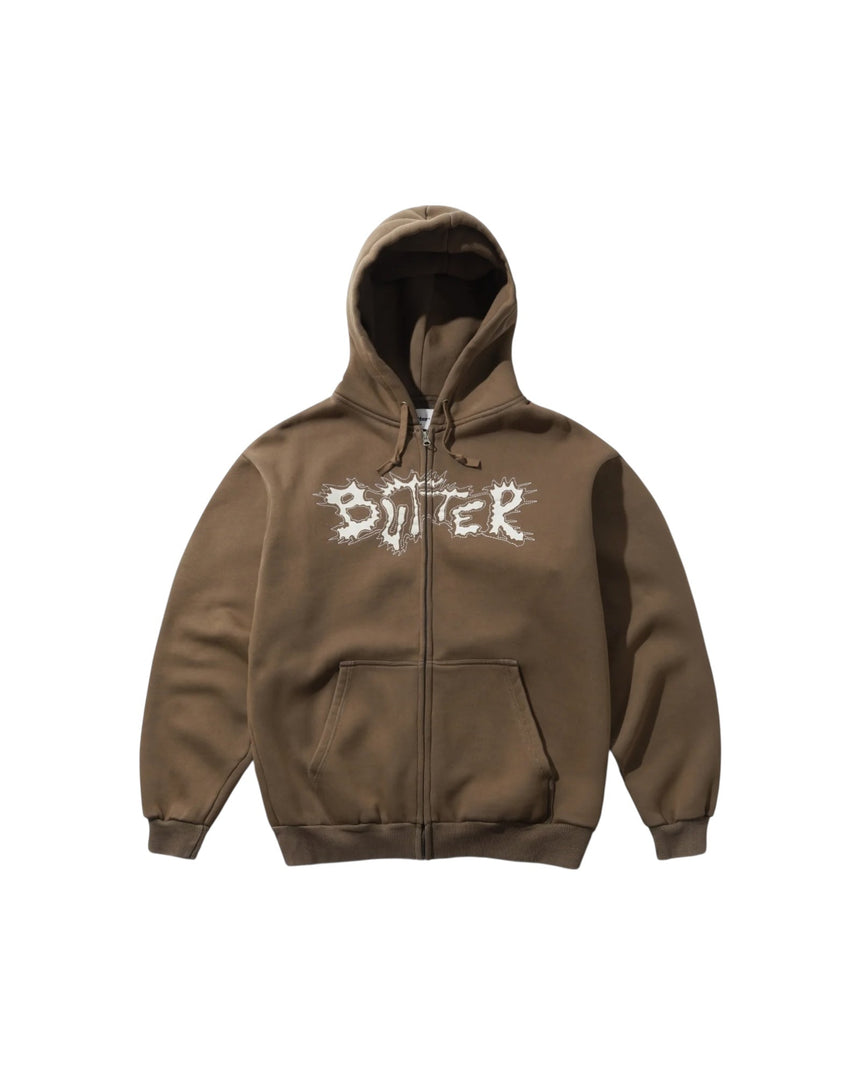 Butter Goods Eruption Zip Hoodie - Chocolate - Spin Limit Boardshop