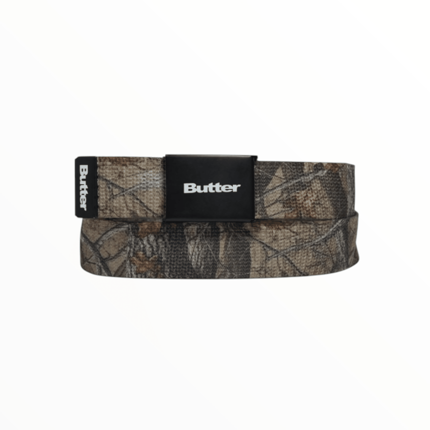 Butter Goods Logo Woven Belt - Forest Camo - Spin Limit Boardshop