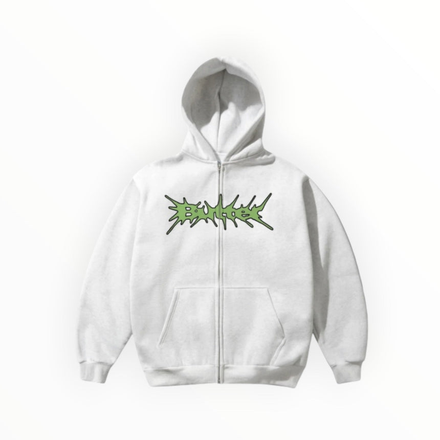 Butter Goods Nail Logo Zip - Thru Hoodie - Ash - Spin Limit Boardshop