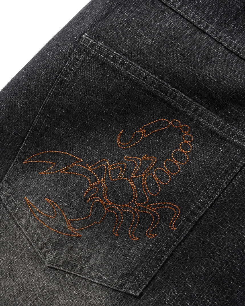 Butter Goods Scorpion Stitch Jeans - Slub Black - Spin Limit Boardshop
