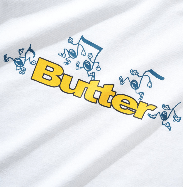 Butter Goods Tempo Logo Tee - White - Spin Limit Boardshop