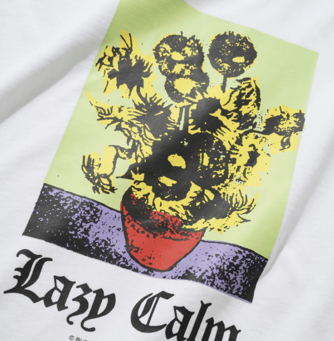Butter Lazy Calm Tee - White - Spin Limit Boardshop
