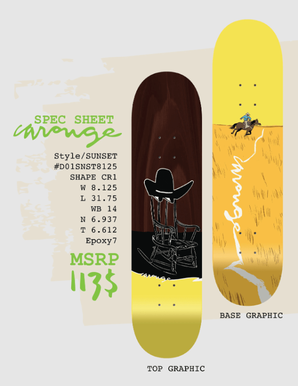 Carouge Sunset Board - 8.125 - Spin Limit Boardshop