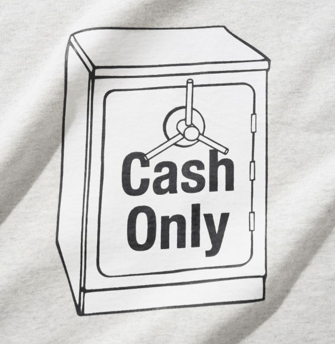 Cash Only Cash Safe Tee - Ash - Spin Limit Boardshop