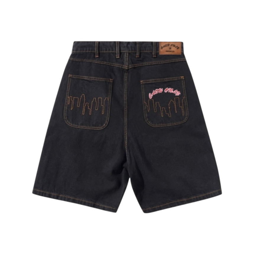 Cash Only Logo Denim Short - Washed Black - Spin Limit Boardshop