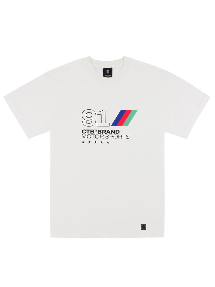 CTB 91 Motor Sport Tee - White - Spin Limit Boardshop