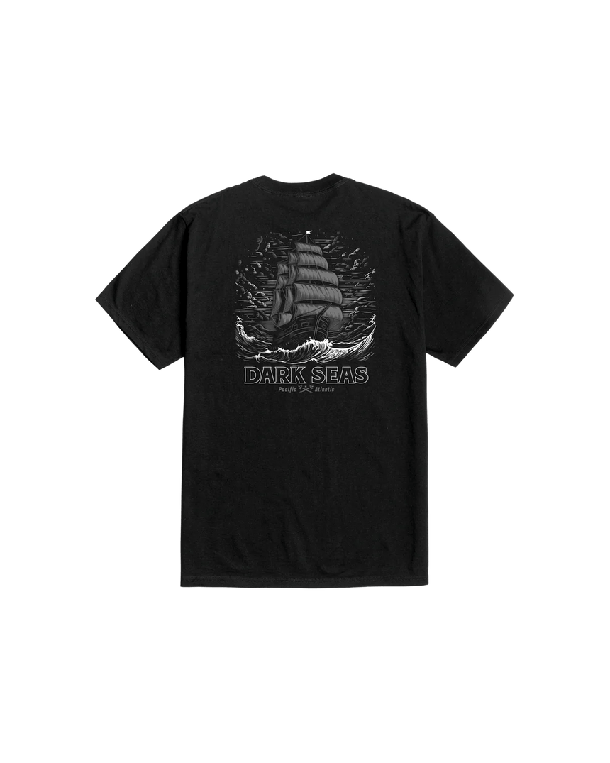 Dark Seas Dead Of Nite Tee - Black - Spin Limit Boardshop