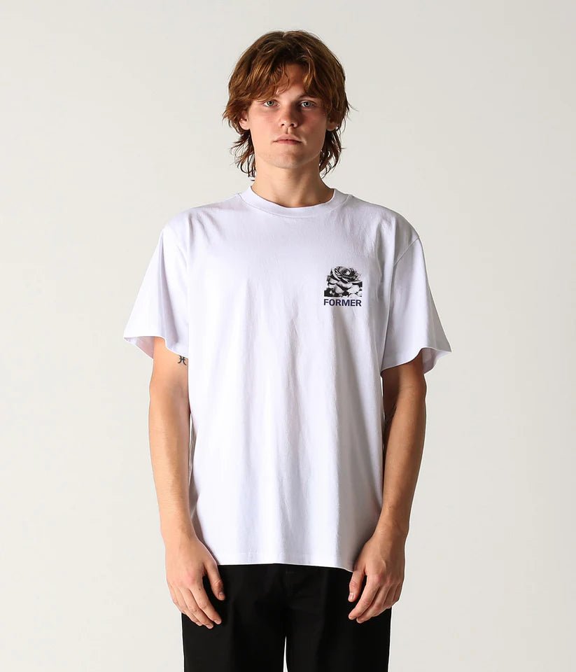 Former Rose Crux Tee - White - Spin Limit Boardshop