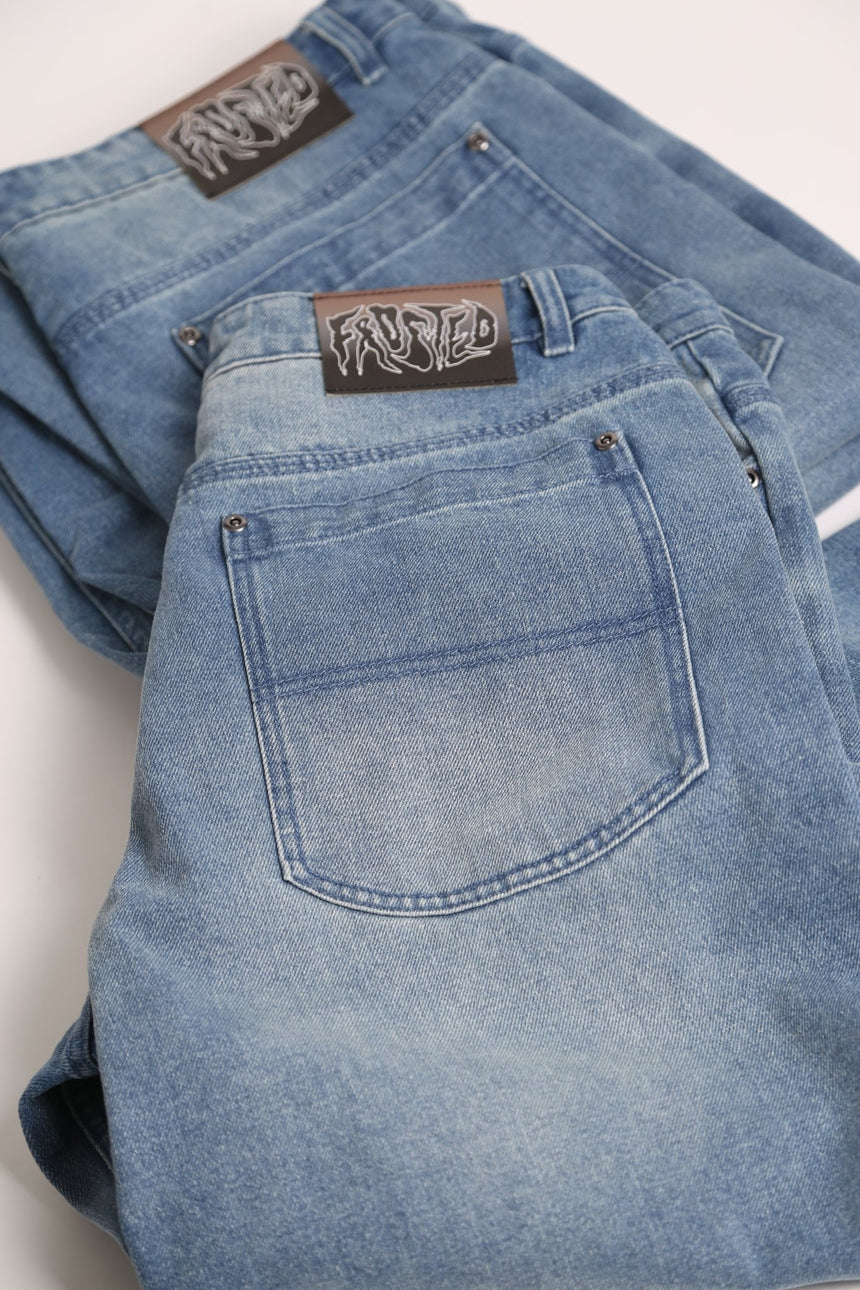 Frosted Carpenter Knee Patch Jeans Pants - Sunset Blue - Spin Limit Boardshop
